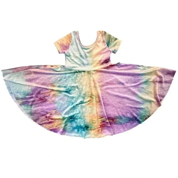 Wild Rich Kids Twirl Dress Girls Size 11/12 crushed velvet tie dye blank tag - Picture 1 of 9